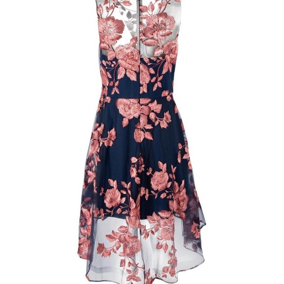 Marchesa Notte - Navy and Rose colored flowers - Size 8 - Picture 3 of 9